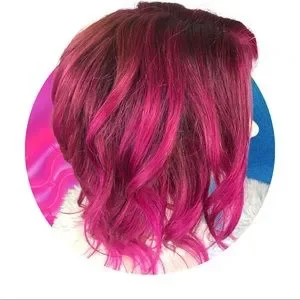 Accessories | Magenta Layered Human Hair Lace Front Wig  display picture 1